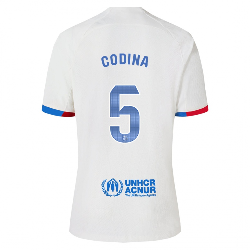 Hombre Camiseta Laia Codina #5 Blanco 2ª Equipación 2023/24 La Camisa Chile