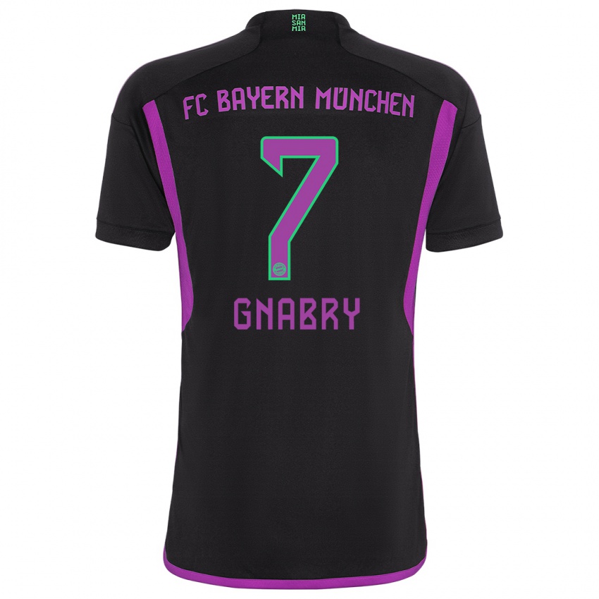 Hombre Camiseta Serge Gnabry #7 Negro 2ª Equipación 2023/24 La Camisa Chile