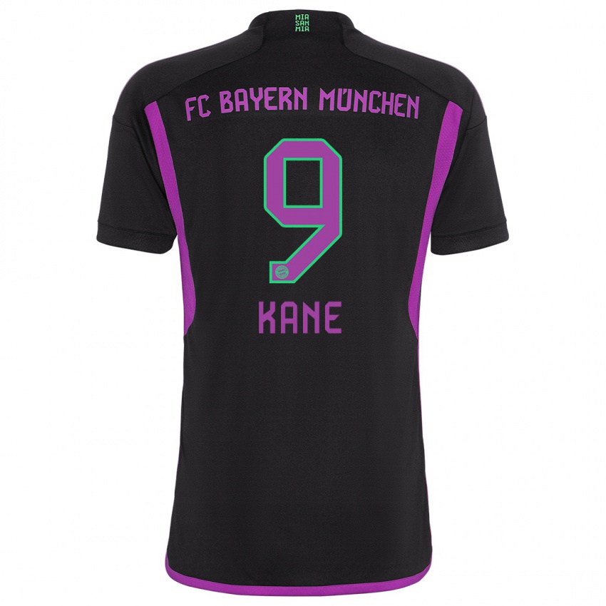 Hombre Camiseta Harry Kane #9 Negro 2ª Equipación 2023/24 La Camisa Chile