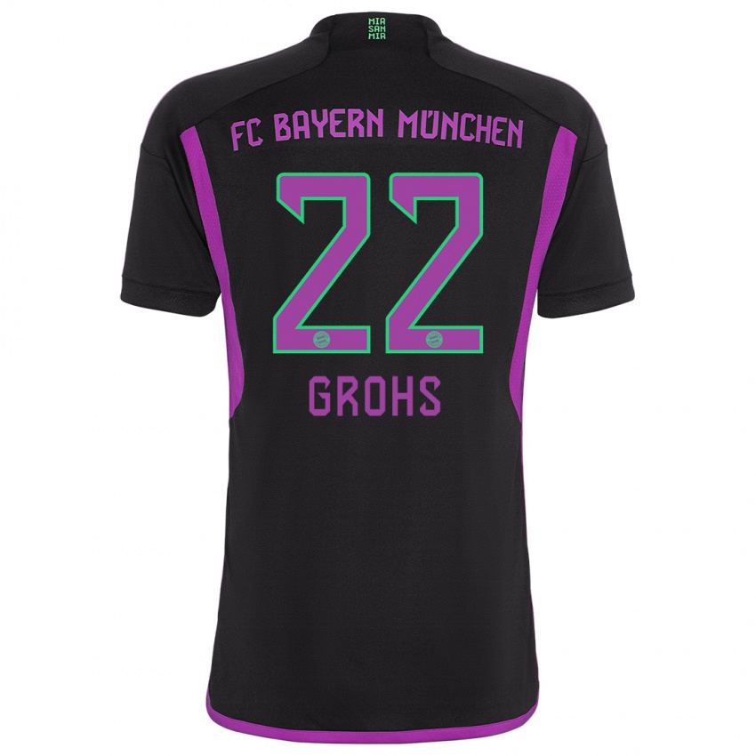 Hombre Camiseta Maria Luisa Grohs #22 Negro 2ª Equipación 2023/24 La Camisa Chile