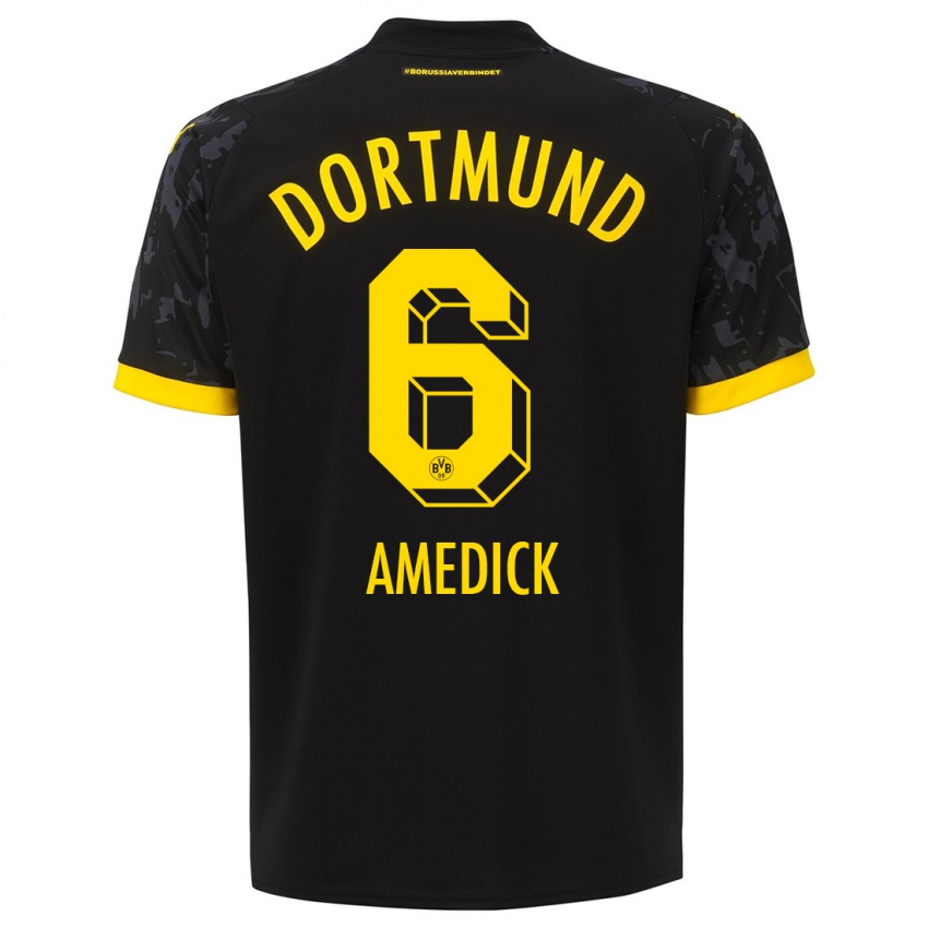 Hombre Camiseta Maik Amedick #6 Negro 2ª Equipación 2023/24 La Camisa Chile