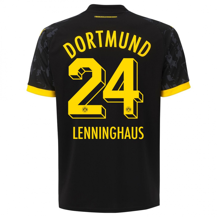 Hombre Camiseta Mika Lenninghaus #24 Negro 2ª Equipación 2023/24 La Camisa Chile