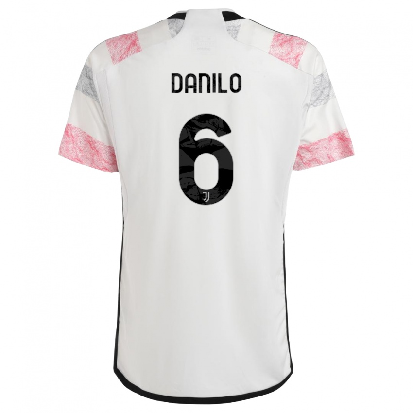 Hombre Camiseta Danilo #6 Blanco Rosa 2ª Equipación 2023/24 La Camisa Chile