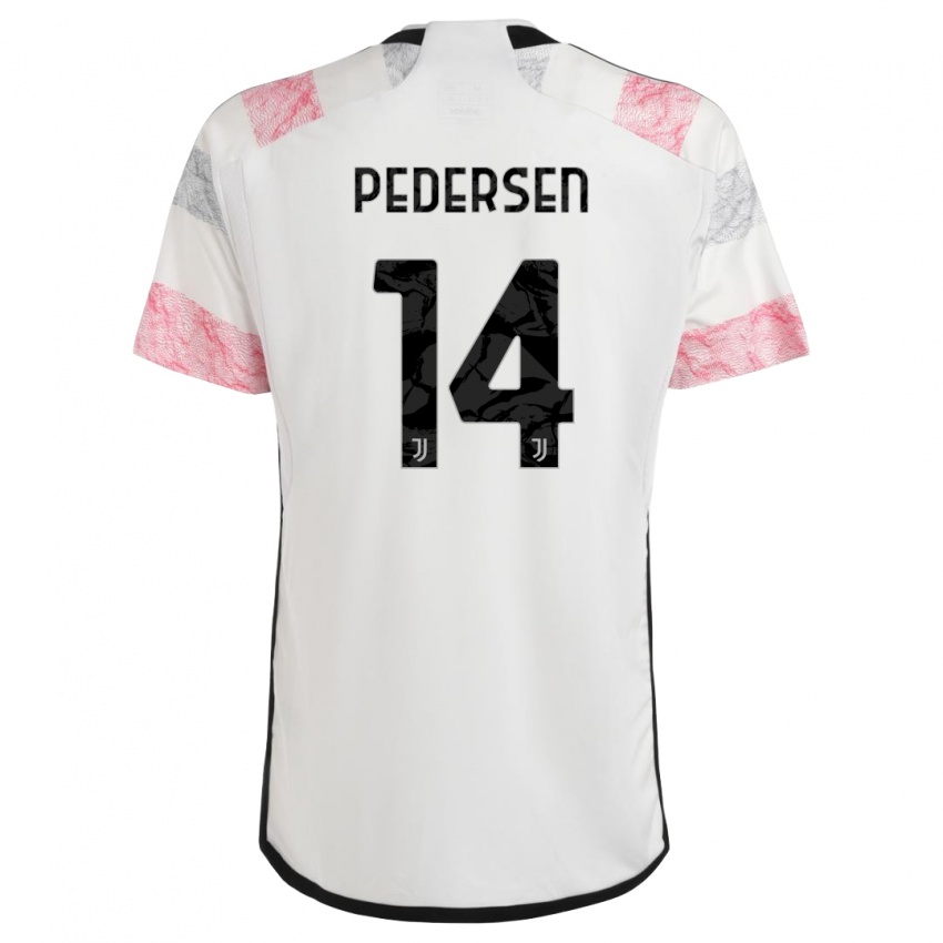 Hombre Camiseta Sofie Junge Pedersen #14 Blanco Rosa 2ª Equipación 2023/24 La Camisa Chile