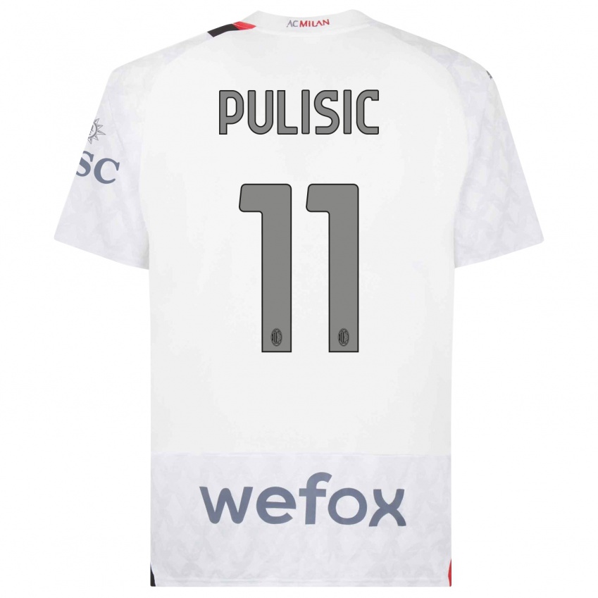 Hombre Camiseta Christian Pulisic #11 Blanco 2ª Equipación 2023/24 La Camisa Chile