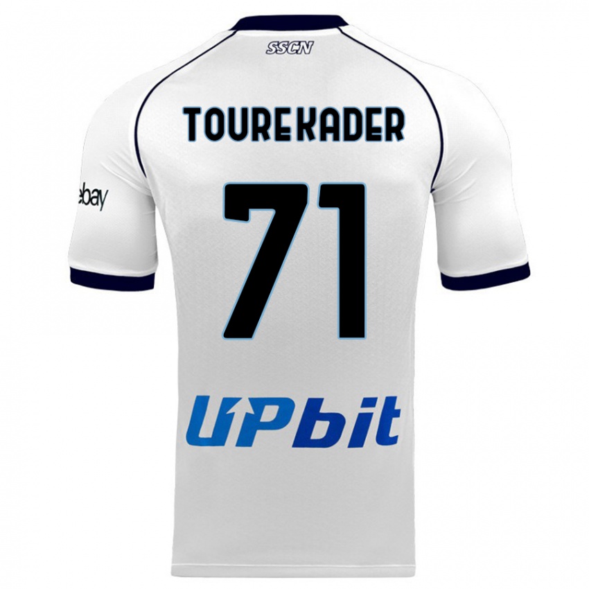 Hombre Camiseta Aziz Toure Kader #71 Blanco 2ª Equipación 2023/24 La Camisa Chile
