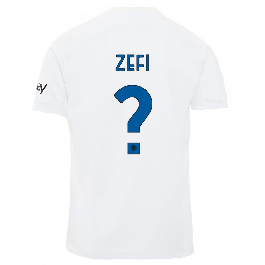 Hombre Camiseta Kevin Zefi #0 Blanco 2ª Equipación 2023/24 La Camisa Chile