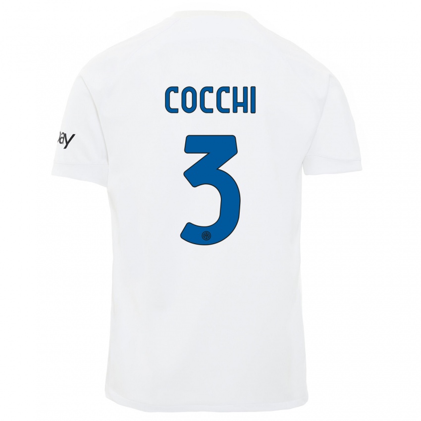 Hombre Camiseta Matteo Cocchi #3 Blanco 2ª Equipación 2023/24 La Camisa Chile