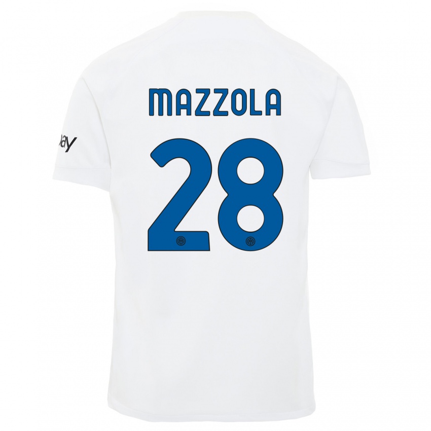 Hombre Camiseta Giuseppe Mazzola #28 Blanco 2ª Equipación 2023/24 La Camisa Chile