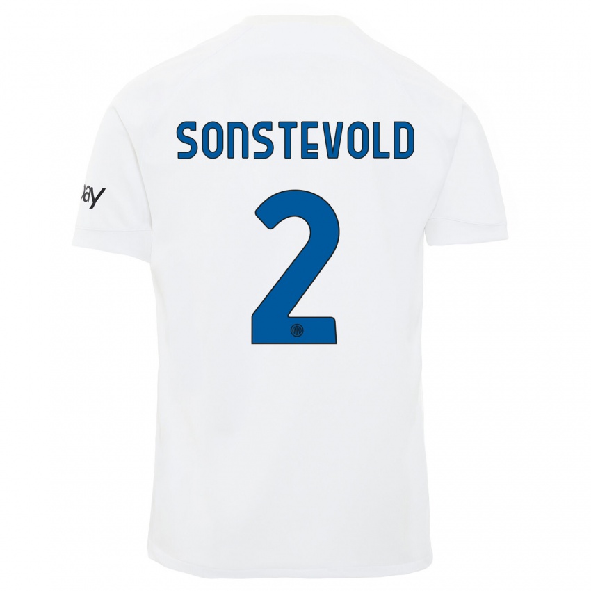 Hombre Camiseta Anja Sonstevold #2 Blanco 2ª Equipación 2023/24 La Camisa Chile