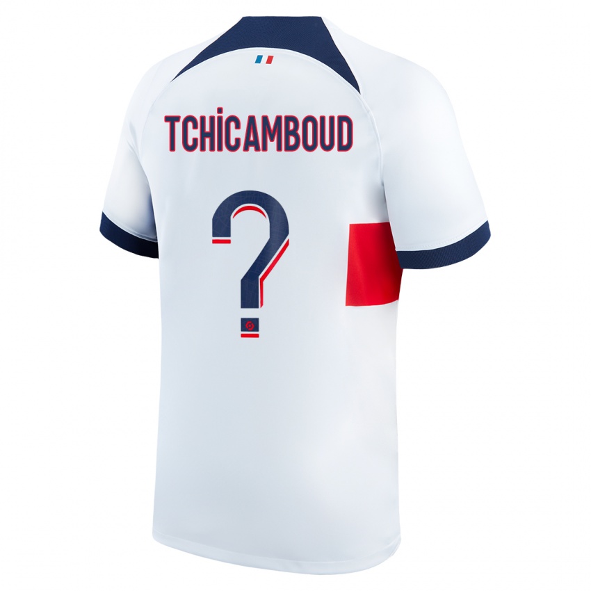 Hombre Camiseta Queyrell Tchicamboud #0 Blanco 2ª Equipación 2023/24 La Camisa Chile