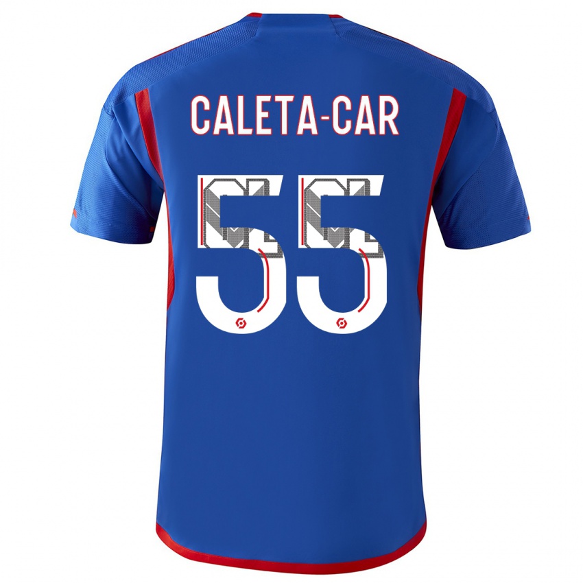 Hombre Camiseta Duje Caleta-Car #55 Azul Rojo 2ª Equipación 2023/24 La Camisa Chile