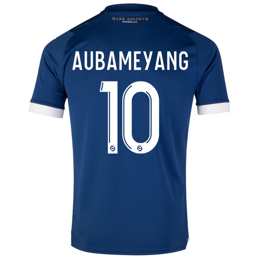 Hombre Camiseta Pierre-Emerick Aubameyang #10 Azul Oscuro 2ª Equipación 2023/24 La Camisa Chile
