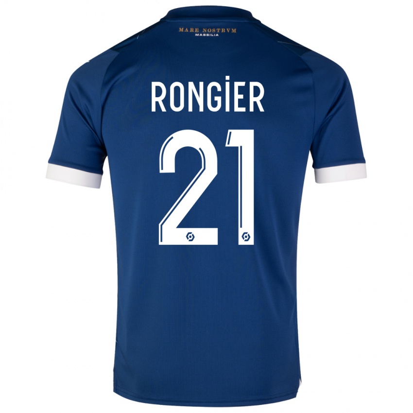 Hombre Camiseta Valentin Rongier #21 Azul Oscuro 2ª Equipación 2023/24 La Camisa Chile