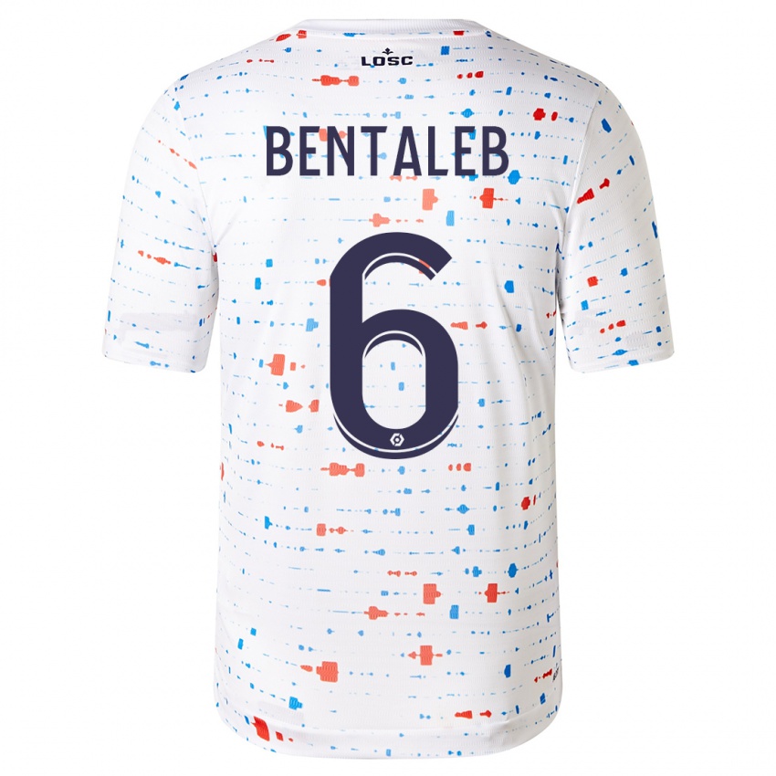 Hombre Camiseta Nabil Bentaleb #6 Blanco 2ª Equipación 2023/24 La Camisa Chile