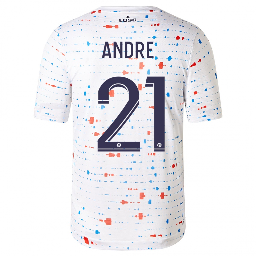 Hombre Camiseta Benjamin Andre #21 Blanco 2ª Equipación 2023/24 La Camisa Chile