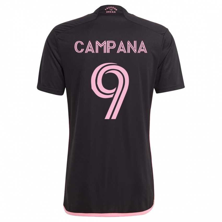 Hombre Camiseta Leonardo Campana #9 Negro 2ª Equipación 2023/24 La Camisa Chile