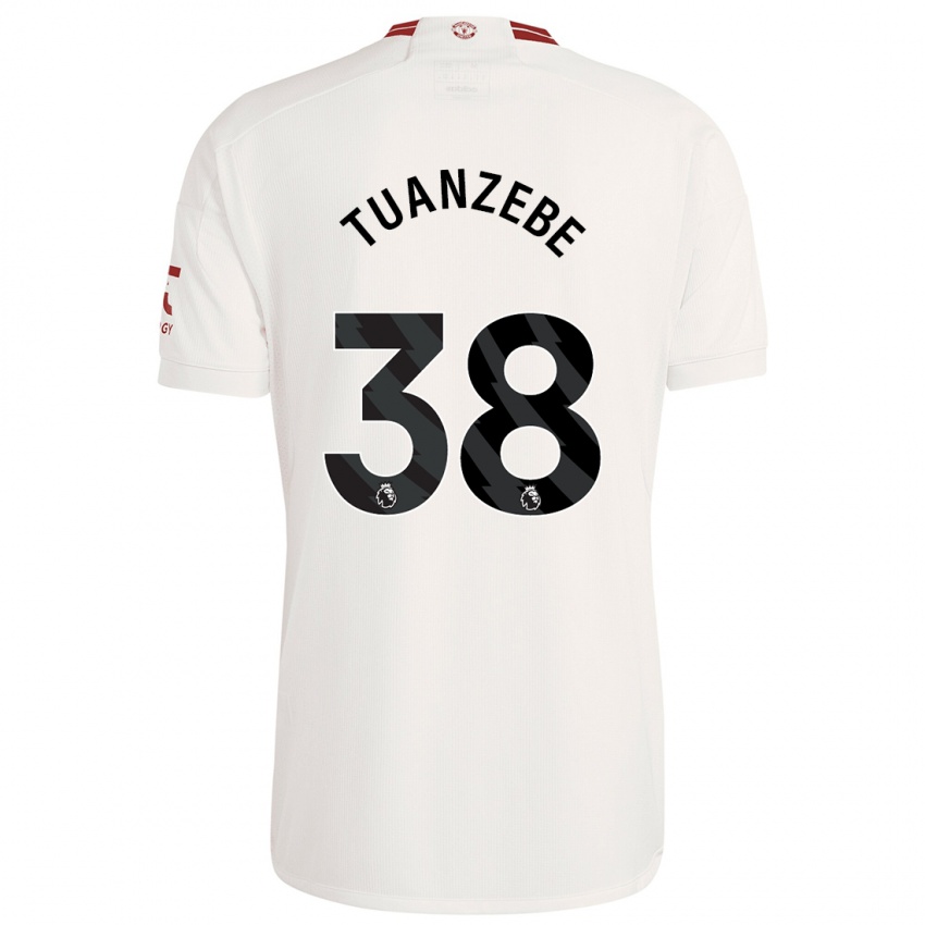 Hombre Camiseta Axel Tuanzebe #38 Blanco Equipación Tercera 2023/24 La Camisa Chile