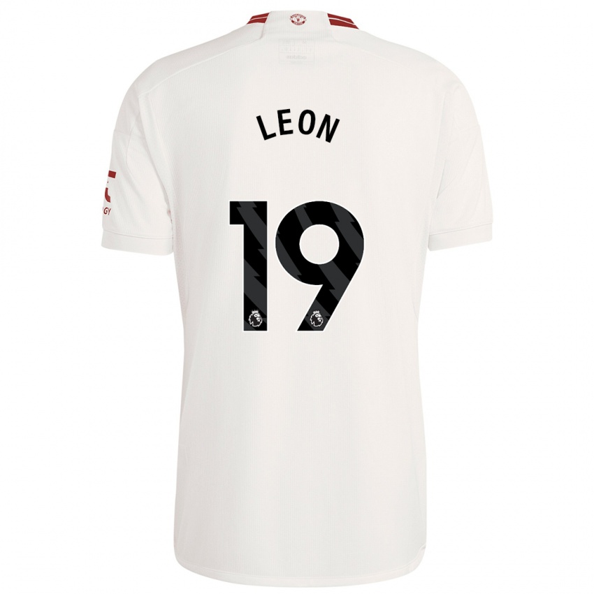 Hombre Camiseta Adriana Leon #19 Blanco Equipación Tercera 2023/24 La Camisa Chile