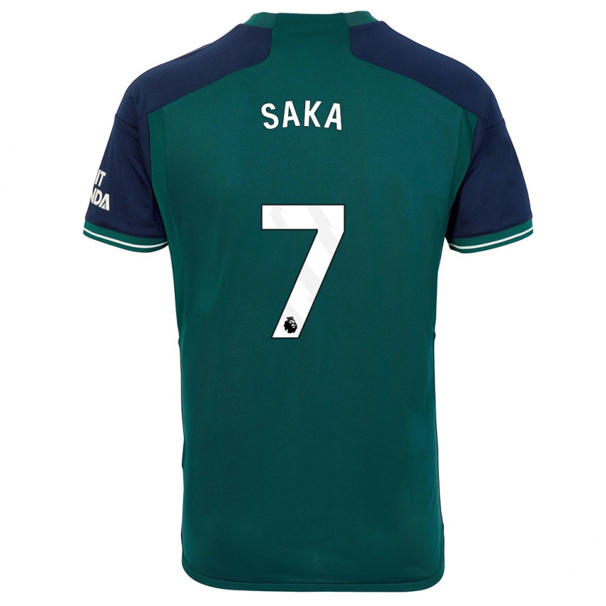 Hombre Camiseta Bukayo Saka #7 Verde Equipación Tercera 2023/24 La Camisa Chile