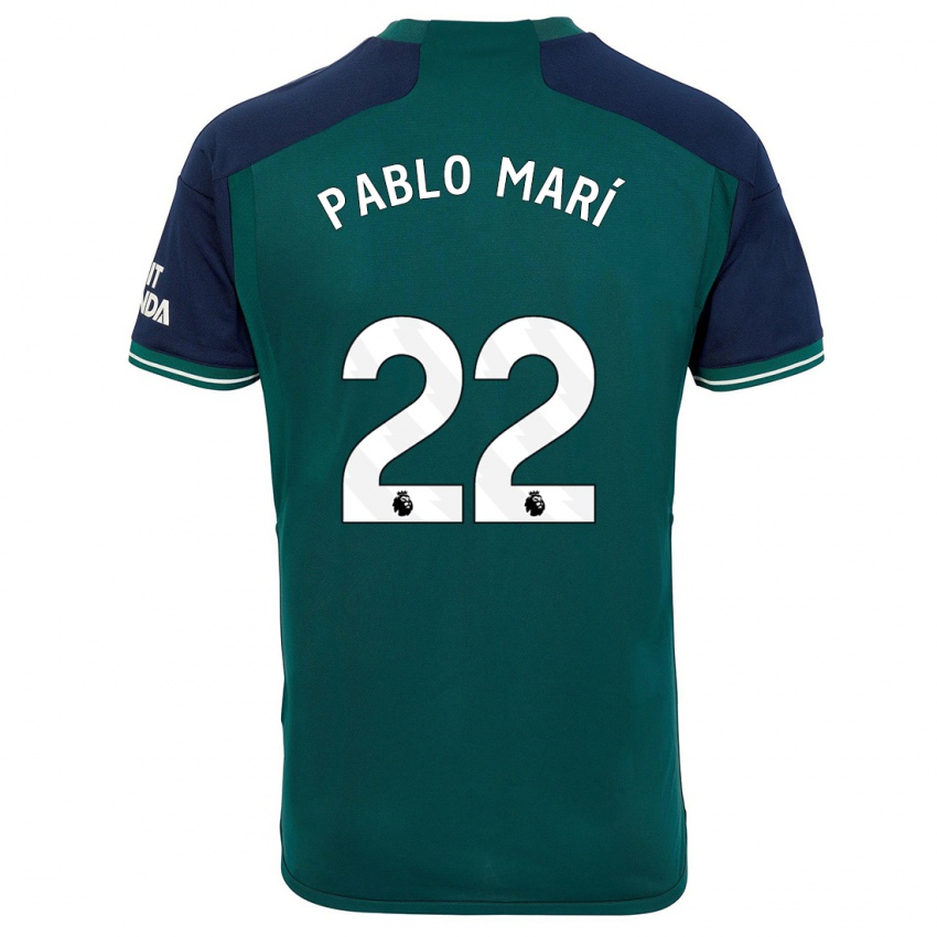 Hombre Camiseta Pablo Mari #22 Verde Equipación Tercera 2023/24 La Camisa Chile
