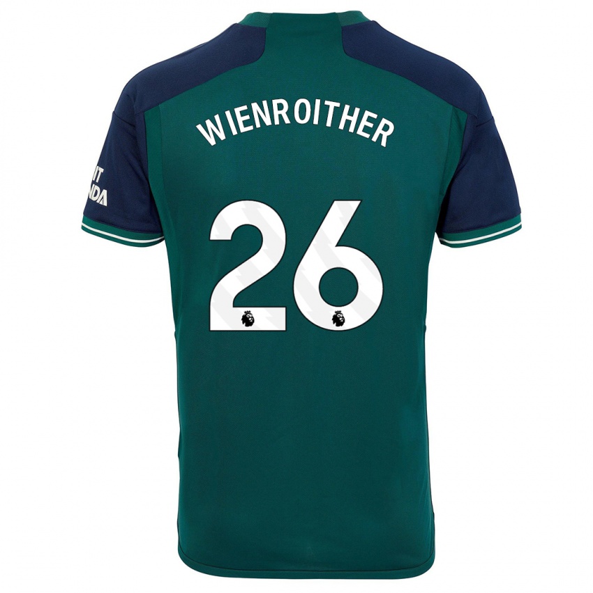 Hombre Camiseta Laura Wienroither #26 Verde Equipación Tercera 2023/24 La Camisa Chile