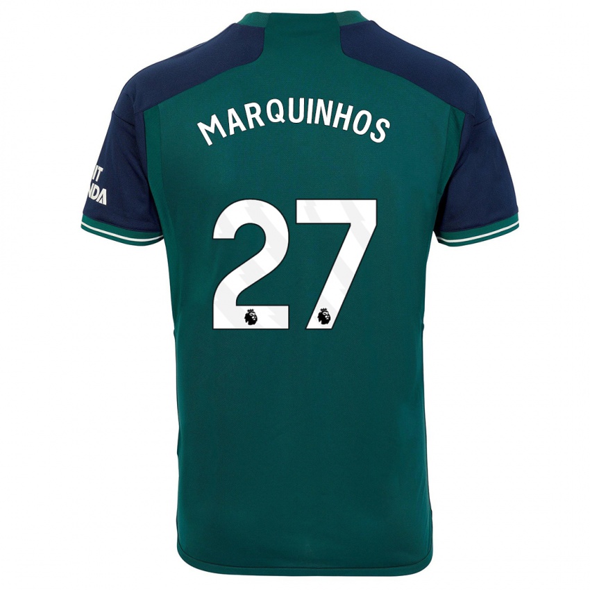 Hombre Camiseta Marquinhos #27 Verde Equipación Tercera 2023/24 La Camisa Chile