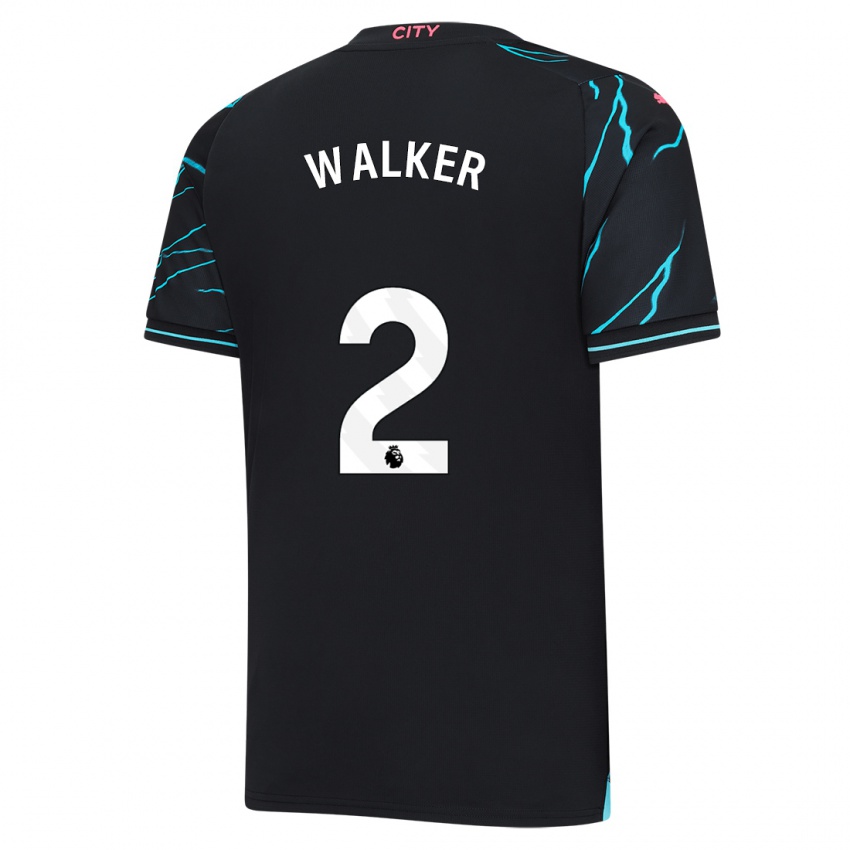 Hombre Camiseta Kyle Walker #2 Azul Oscuro Equipación Tercera 2023/24 La Camisa Chile