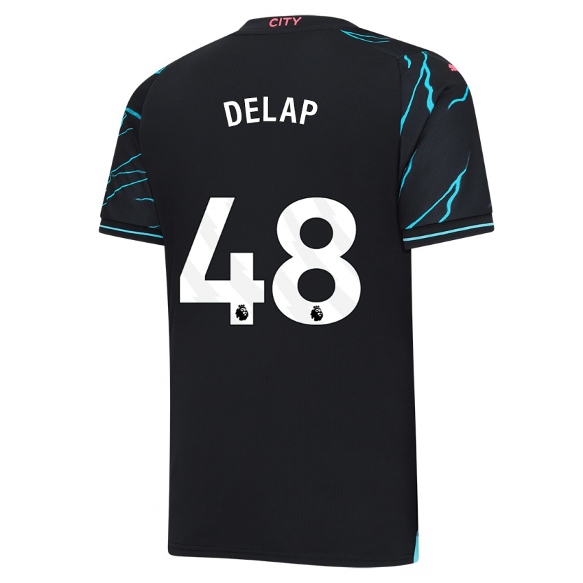 Hombre Camiseta Liam Delap #48 Azul Oscuro Equipación Tercera 2023/24 La Camisa Chile