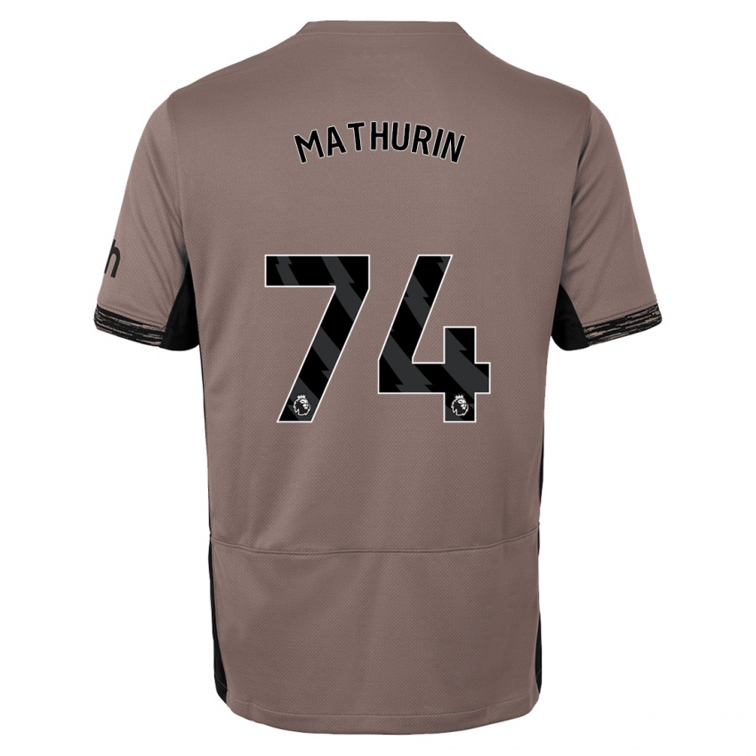 Hombre Camiseta Roshaun Mathurin #74 Beige Obscuro Equipación Tercera 2023/24 La Camisa Chile