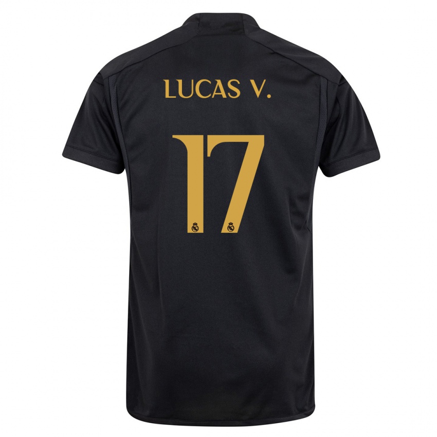 Hombre Camiseta Lucas Vazquez #17 Negro Equipación Tercera 2023/24 La Camisa Chile