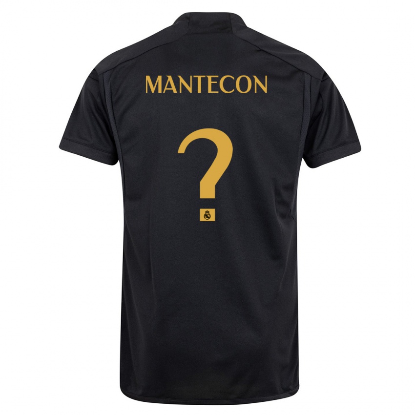 Hombre Camiseta Hugo Mantecon #0 Negro Equipación Tercera 2023/24 La Camisa Chile