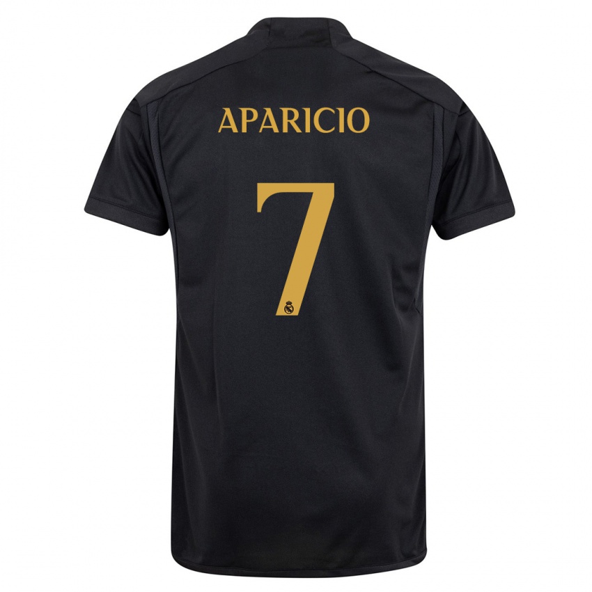 Hombre Camiseta Esteban Aparicio #7 Negro Equipación Tercera 2023/24 La Camisa Chile
