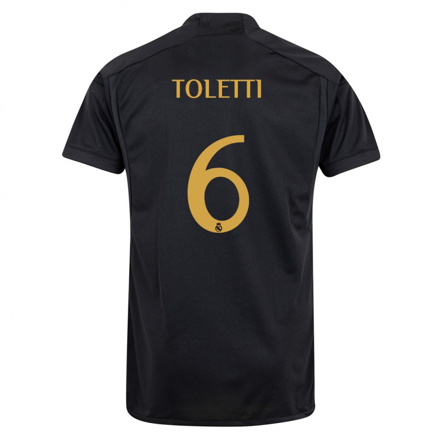 Hombre Camiseta Sandie Toletti #6 Negro Equipación Tercera 2023/24 La Camisa Chile