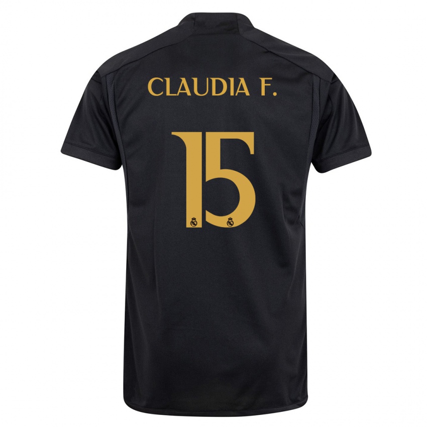 Hombre Camiseta Claudia Florentino #15 Negro Equipación Tercera 2023/24 La Camisa Chile