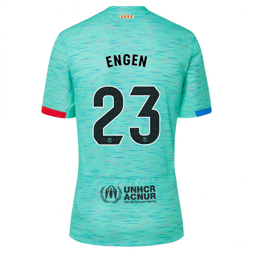 Hombre Camiseta Ingrid Engen #23 Aguamarina Clara Equipación Tercera 2023/24 La Camisa Chile