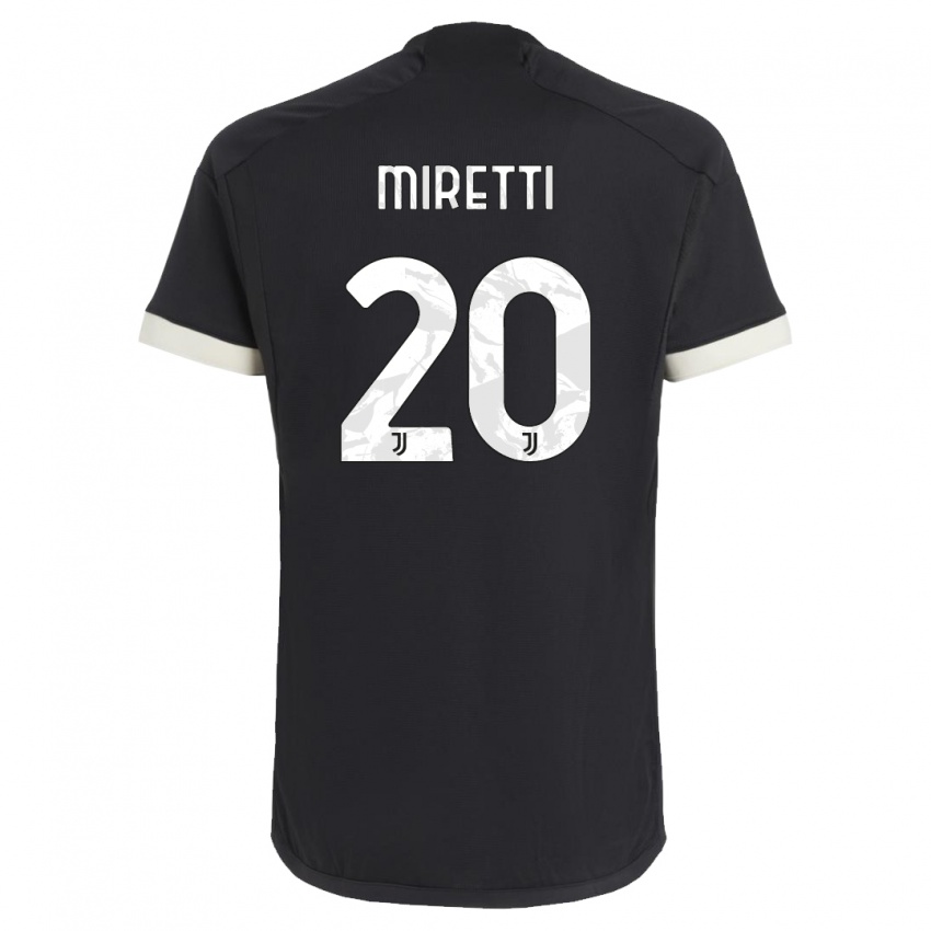 Hombre Camiseta Fabio Miretti #20 Negro Equipación Tercera 2023/24 La Camisa Chile