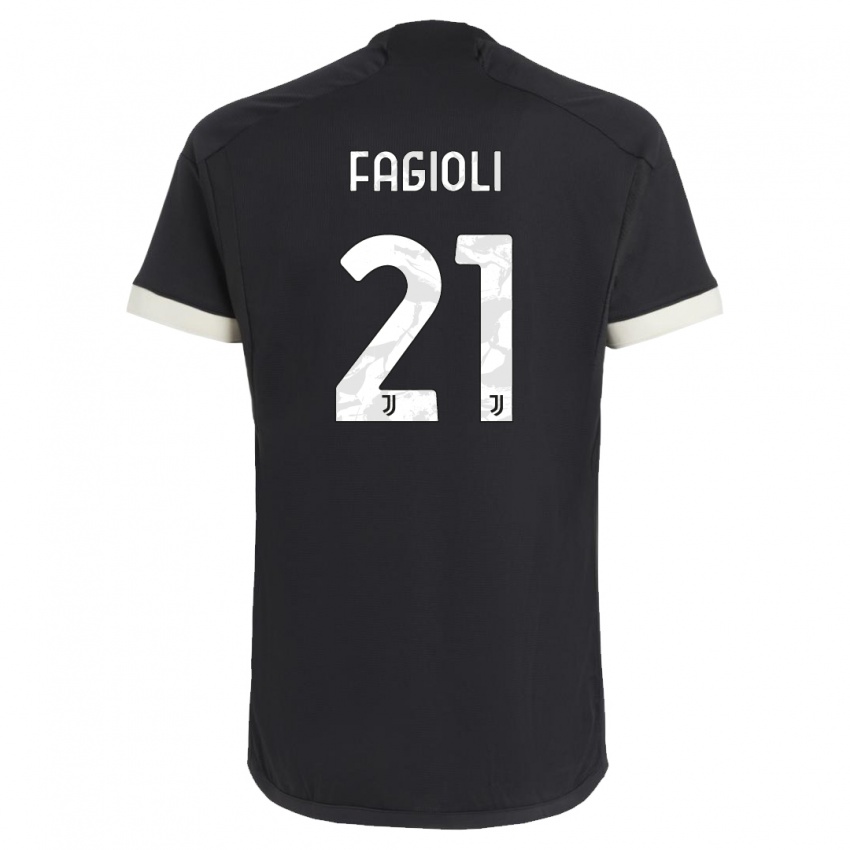 Hombre Camiseta Nicolo Fagioli #21 Negro Equipación Tercera 2023/24 La Camisa Chile