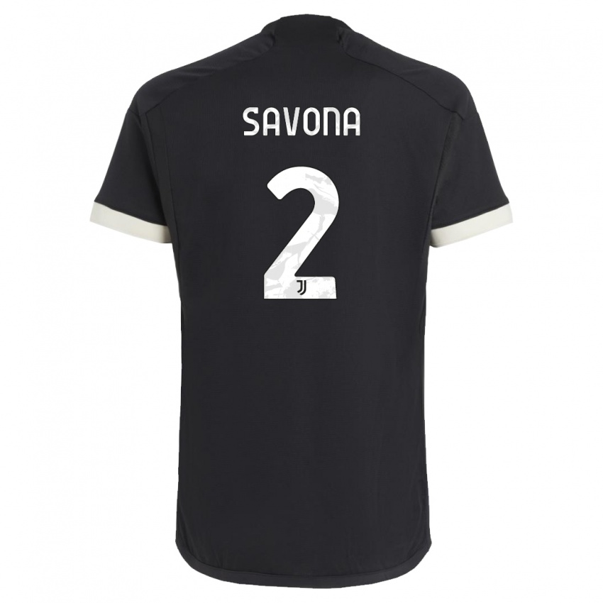 Hombre Camiseta Nicolo Savona #2 Negro Equipación Tercera 2023/24 La Camisa Chile
