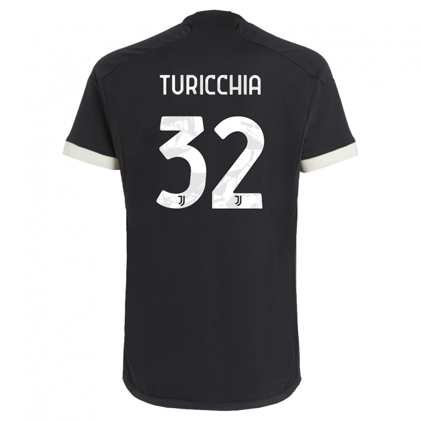 Hombre Camiseta Riccardo Turicchia #32 Negro Equipación Tercera 2023/24 La Camisa Chile