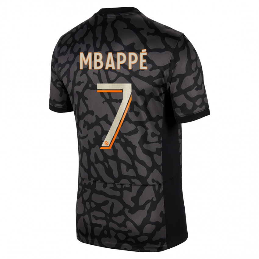 Hombre Camiseta Kylian Mbappe #7 Negro Equipación Tercera 2023/24 La Camisa Chile
