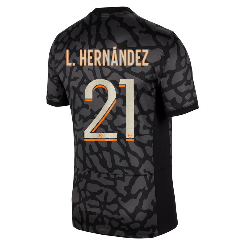 Hombre Camiseta Lucas Hernandez #21 Negro Equipación Tercera 2023/24 La Camisa Chile