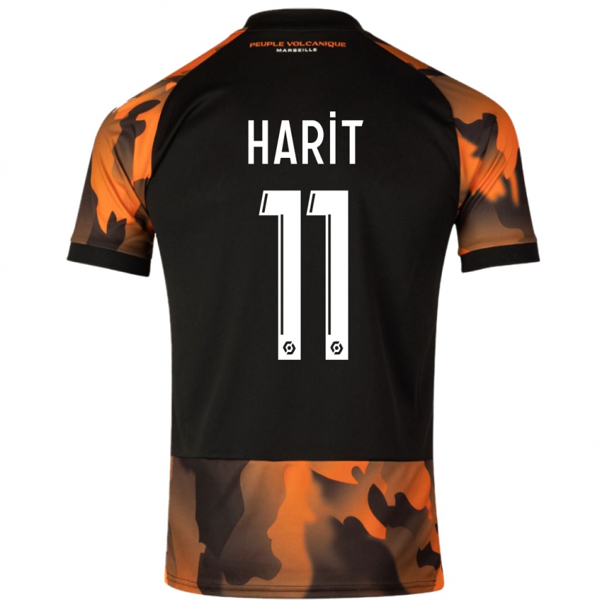 Hombre Camiseta Amine Harit #11 Negro Naranja Equipación Tercera 2023/24 La Camisa Chile