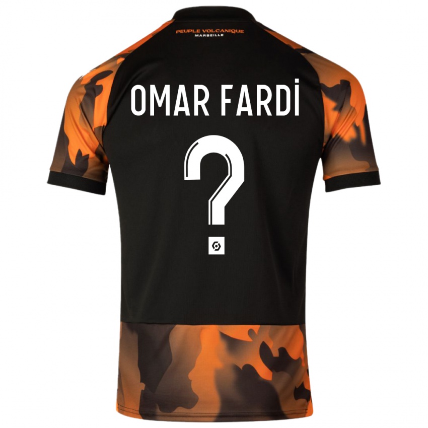 Hombre Camiseta El Omar Fardi #0 Negro Naranja Equipación Tercera 2023/24 La Camisa Chile