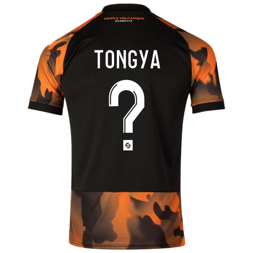 Hombre Camiseta Franco Tongya #0 Negro Naranja Equipación Tercera 2023/24 La Camisa Chile