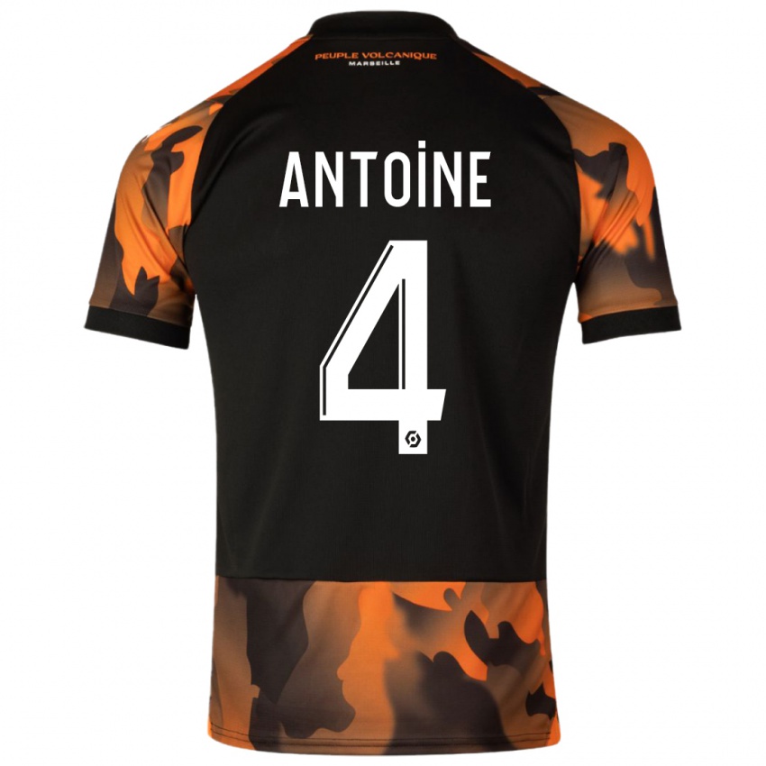 Hombre Camiseta Maud Antoine #4 Negro Naranja Equipación Tercera 2023/24 La Camisa Chile