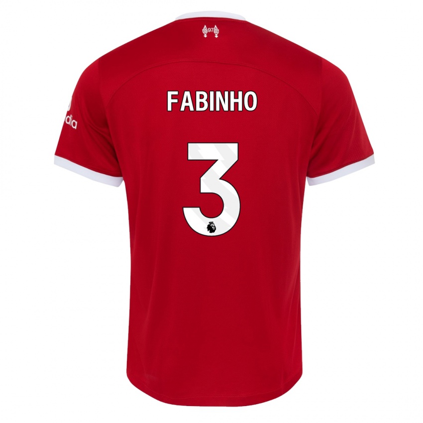 Mujer Camiseta Fabinho #3 Rojo 1ª Equipación 2023/24 La Camisa Chile