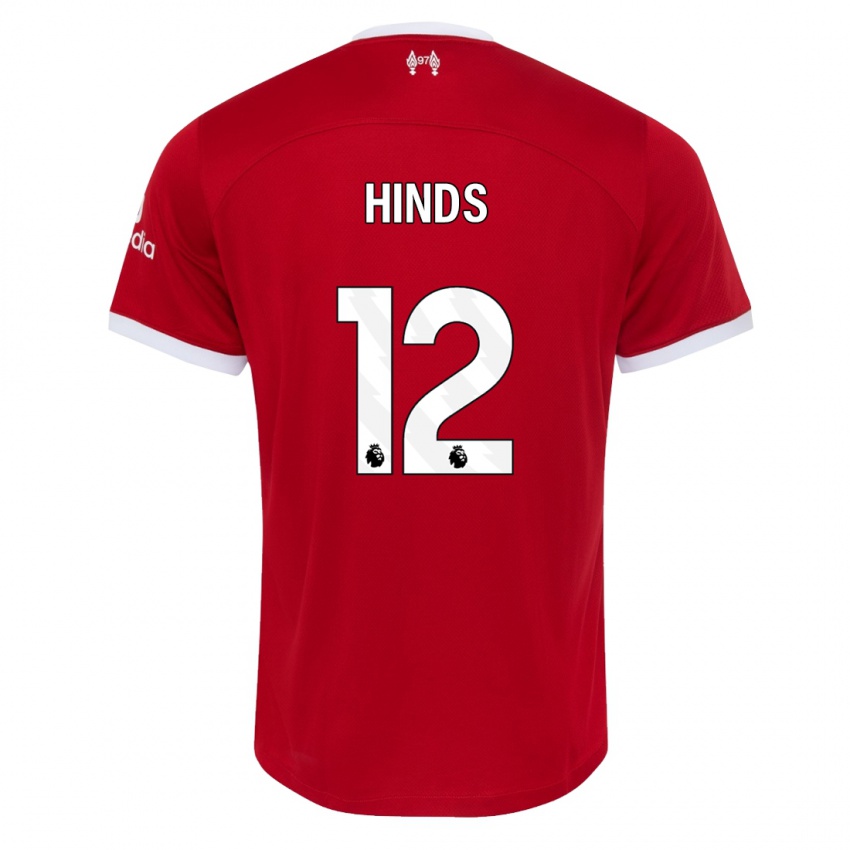Mujer Camiseta Taylor Hinds #12 Rojo 1ª Equipación 2023/24 La Camisa Chile