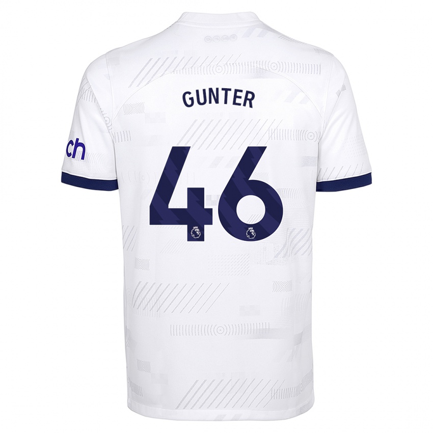 Mujer Camiseta Luca Gunter #46 Blanco 1ª Equipación 2023/24 La Camisa Chile