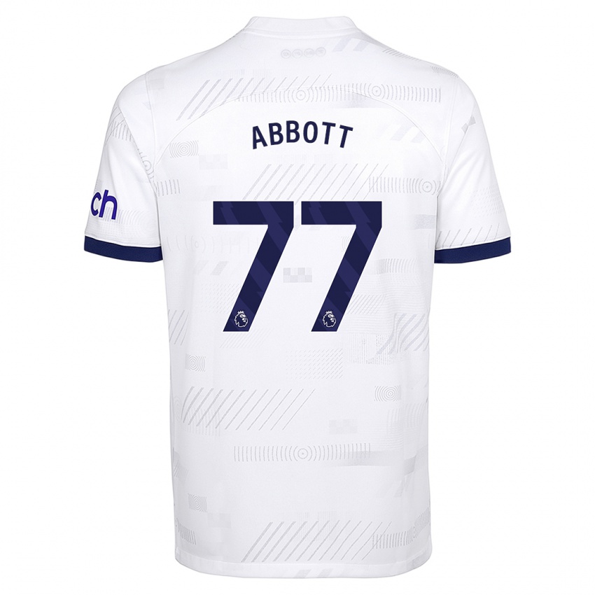 Mujer Camiseta George Abbott #77 Blanco 1ª Equipación 2023/24 La Camisa Chile